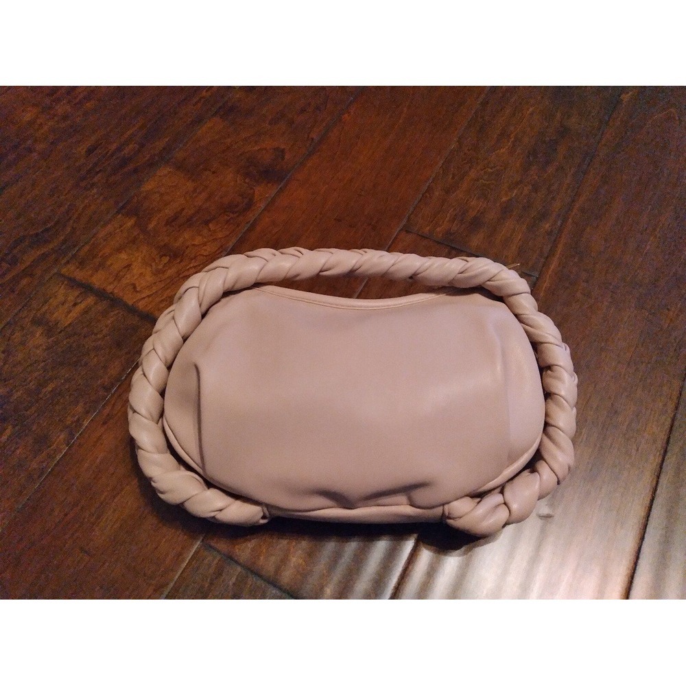 Braided Handle Baguette Bag Trendy Purse Neutral Color Evening‎ Bag